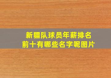 新疆队球员年薪排名前十有哪些名字呢图片