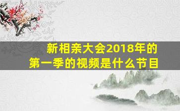 新相亲大会2018年的第一季的视频是什么节目