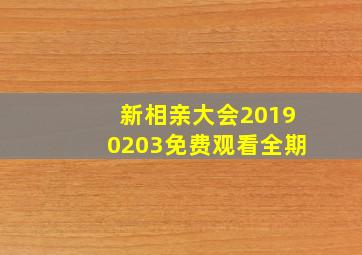 新相亲大会20190203免费观看全期