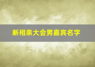 新相亲大会男嘉宾名字