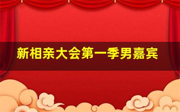 新相亲大会第一季男嘉宾