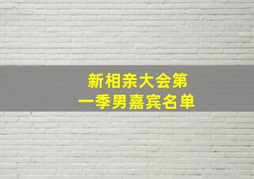 新相亲大会第一季男嘉宾名单