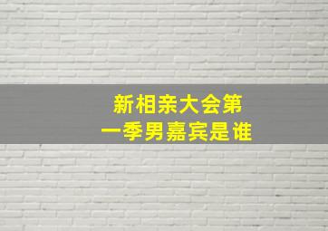 新相亲大会第一季男嘉宾是谁