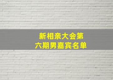 新相亲大会第六期男嘉宾名单