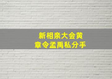 新相亲大会黄章令孟禹私分手