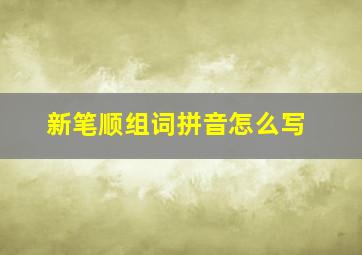 新笔顺组词拼音怎么写