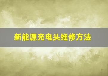 新能源充电头维修方法