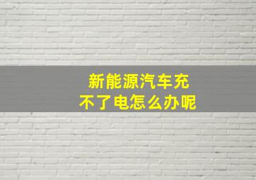 新能源汽车充不了电怎么办呢