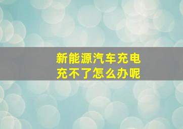 新能源汽车充电充不了怎么办呢