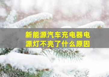 新能源汽车充电器电源灯不亮了什么原因