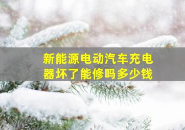 新能源电动汽车充电器坏了能修吗多少钱