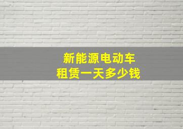 新能源电动车租赁一天多少钱