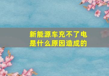 新能源车充不了电是什么原因造成的