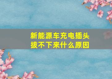 新能源车充电插头拔不下来什么原因