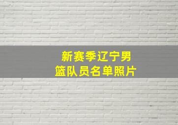 新赛季辽宁男篮队员名单照片