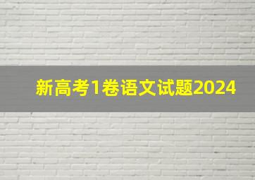 新高考1卷语文试题2024