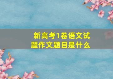 新高考1卷语文试题作文题目是什么