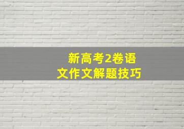 新高考2卷语文作文解题技巧