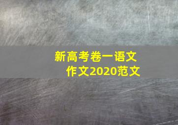 新高考卷一语文作文2020范文