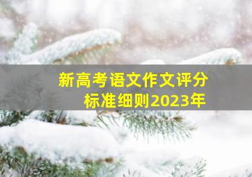 新高考语文作文评分标准细则2023年