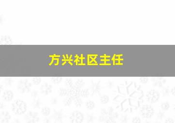 方兴社区主任