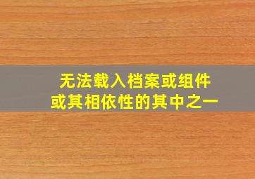 无法载入档案或组件或其相依性的其中之一