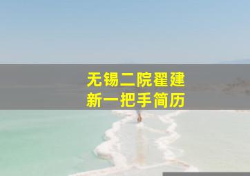 无锡二院翟建新一把手简历