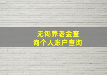 无锡养老金查询个人账户查询