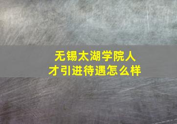 无锡太湖学院人才引进待遇怎么样