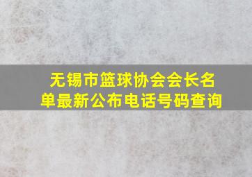 无锡市篮球协会会长名单最新公布电话号码查询