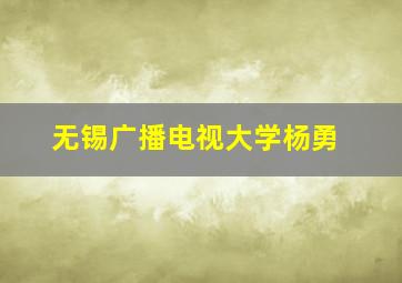 无锡广播电视大学杨勇