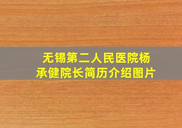 无锡第二人民医院杨承健院长简历介绍图片