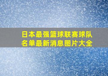 日本最强篮球联赛球队名单最新消息图片大全