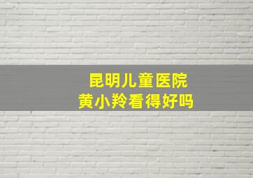 昆明儿童医院黄小羚看得好吗