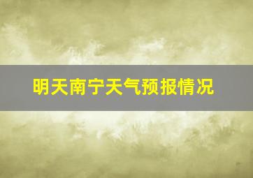 明天南宁天气预报情况