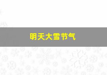 明天大雪节气