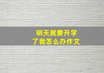 明天就要开学了我怎么办作文