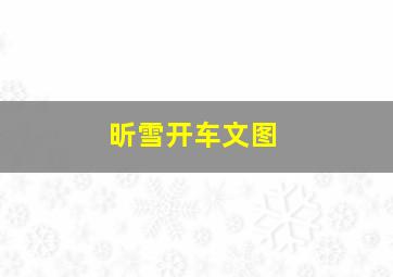 昕雪开车文图