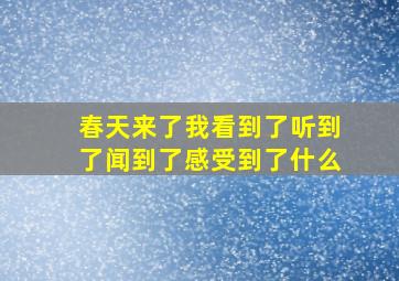 春天来了我看到了听到了闻到了感受到了什么