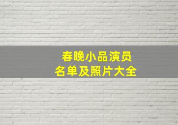 春晚小品演员名单及照片大全