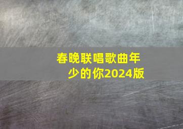 春晚联唱歌曲年少的你2024版