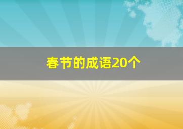 春节的成语20个