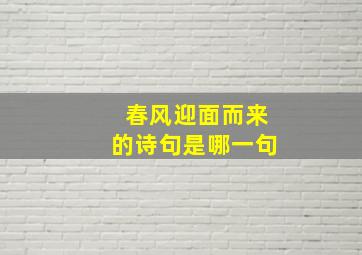 春风迎面而来的诗句是哪一句