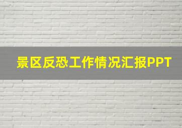 景区反恐工作情况汇报PPT