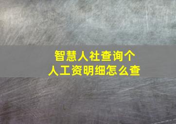 智慧人社查询个人工资明细怎么查