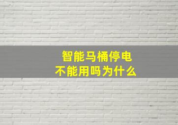 智能马桶停电不能用吗为什么