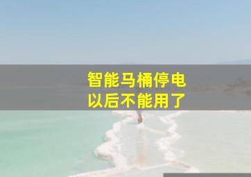 智能马桶停电以后不能用了