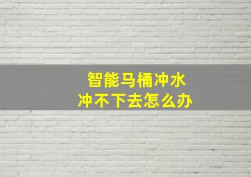 智能马桶冲水冲不下去怎么办