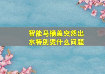 智能马桶盖突然出水特别烫什么问题