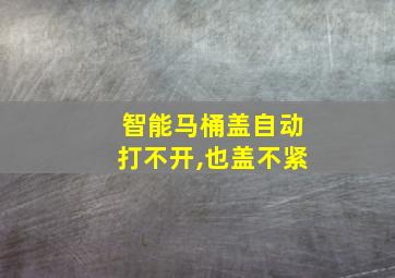 智能马桶盖自动打不开,也盖不紧